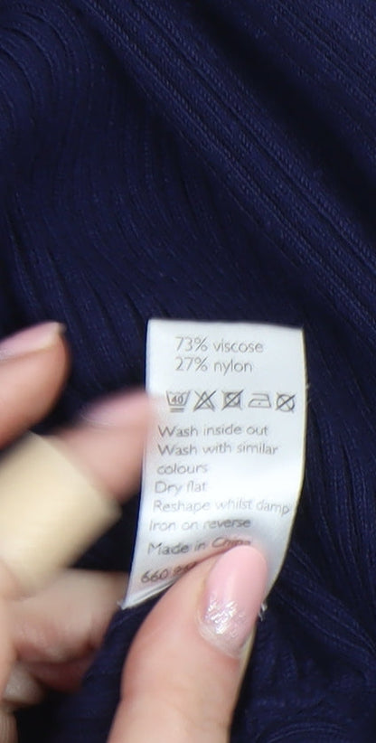 Womens UK Size 8 John Lewis Blue Cardigan Jumper