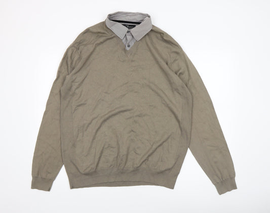 Mens UK Size XL NEXT Beige Pullover Jumper