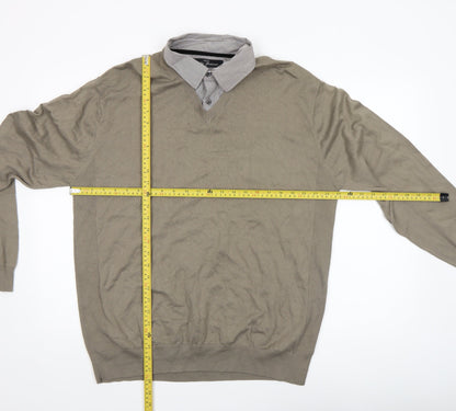 Mens UK Size XL NEXT Beige Pullover Jumper