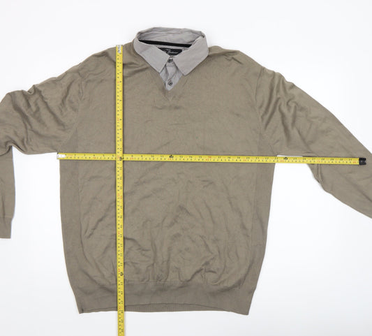 Mens UK Size XL NEXT Beige Pullover Jumper
