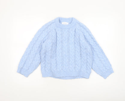 Girls UK Size 9-10 Years Zara Blue Pullover Jumper