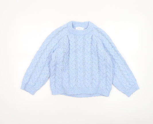 Girls UK Size 9-10 Years Zara Blue Pullover Jumper