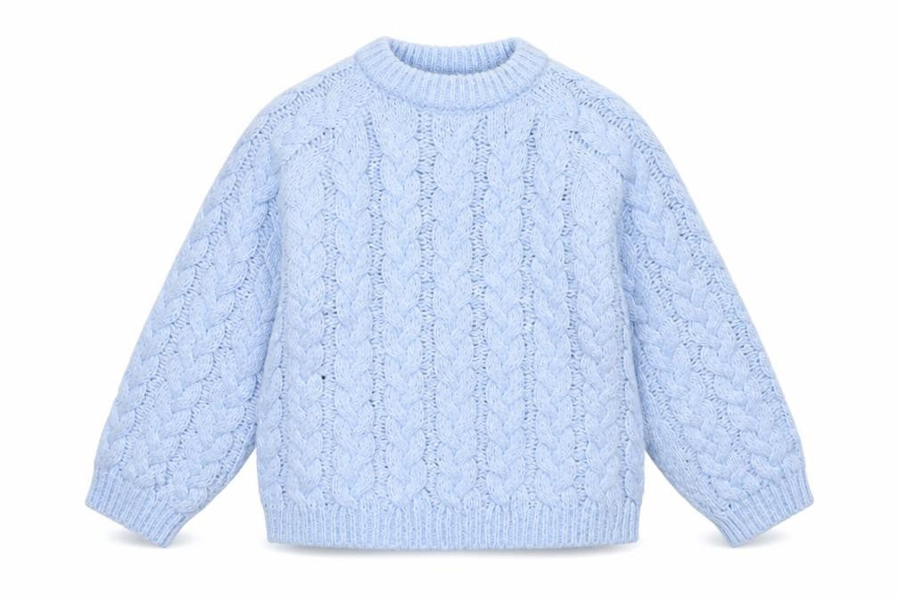 Girls UK Size 9-10 Years Zara Blue Pullover Jumper