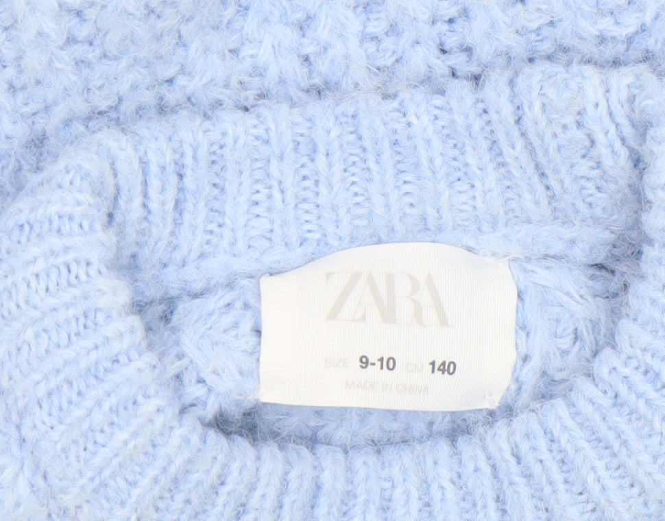 Girls UK Size 9-10 Years Zara Blue Pullover Jumper