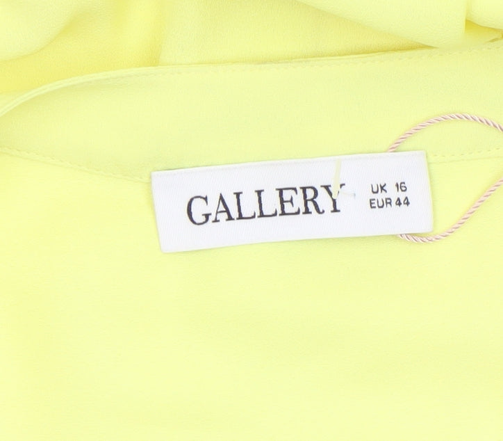 Womens UK Size 16 Gallery Yellow Basic Blouse