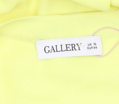 Womens UK Size 16 Gallery Yellow Basic Blouse