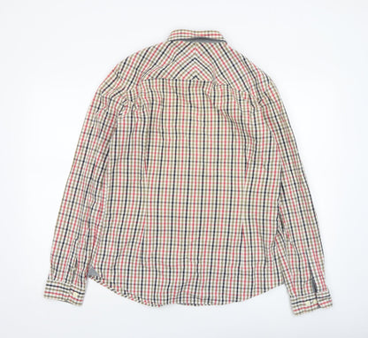 Next Men's Multicoloured Check Cotton Button-Up Shirt M