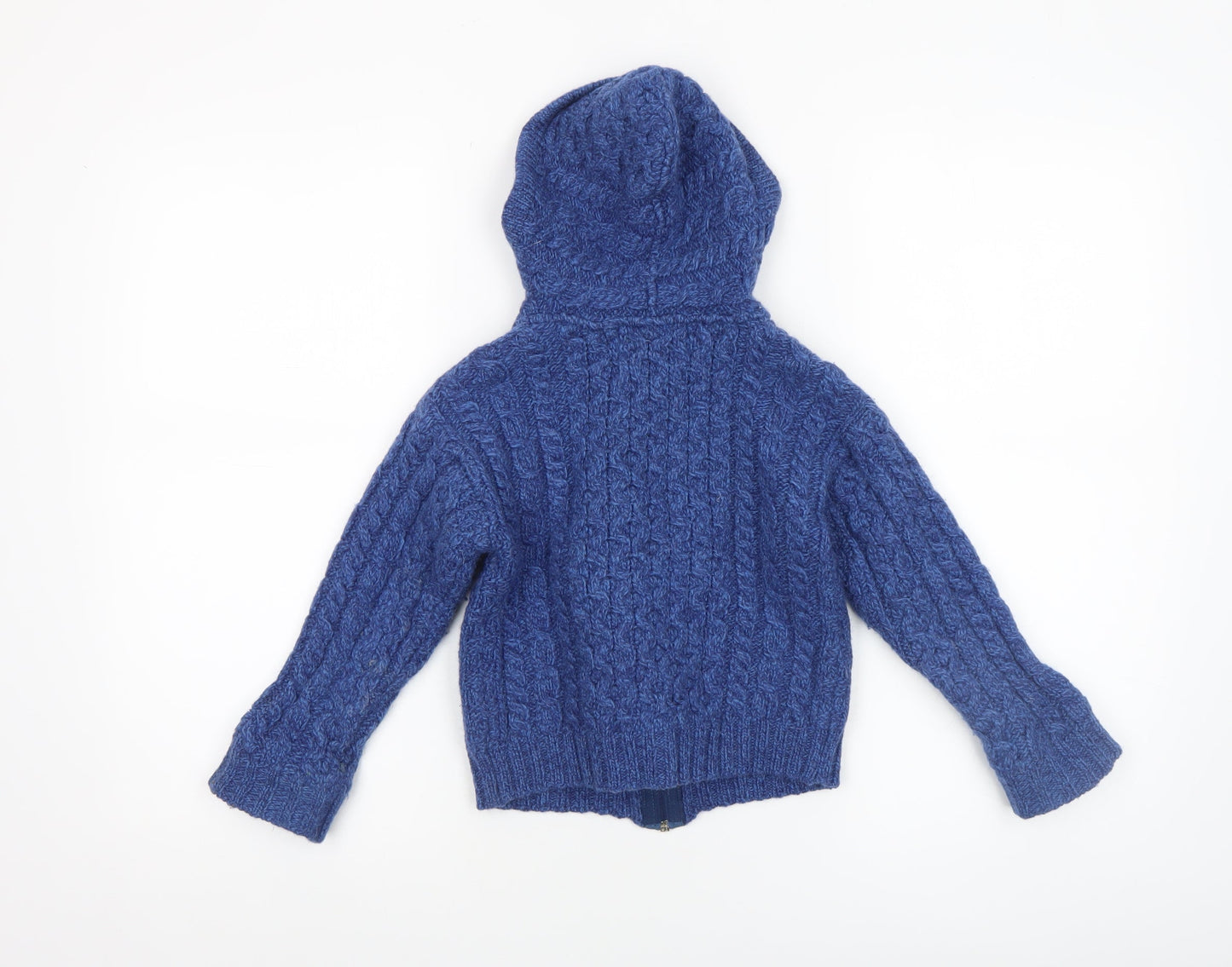 Boys UK Size 4-5 Years Aran Crafts Blue Cardigan Jumper