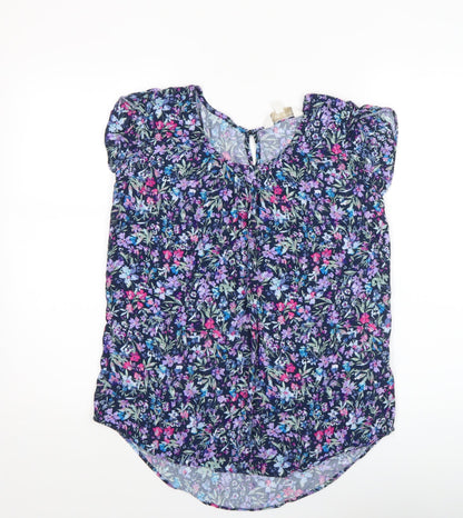 Womens UK Size 10 Apricot Multicoloured Basic Blouse
