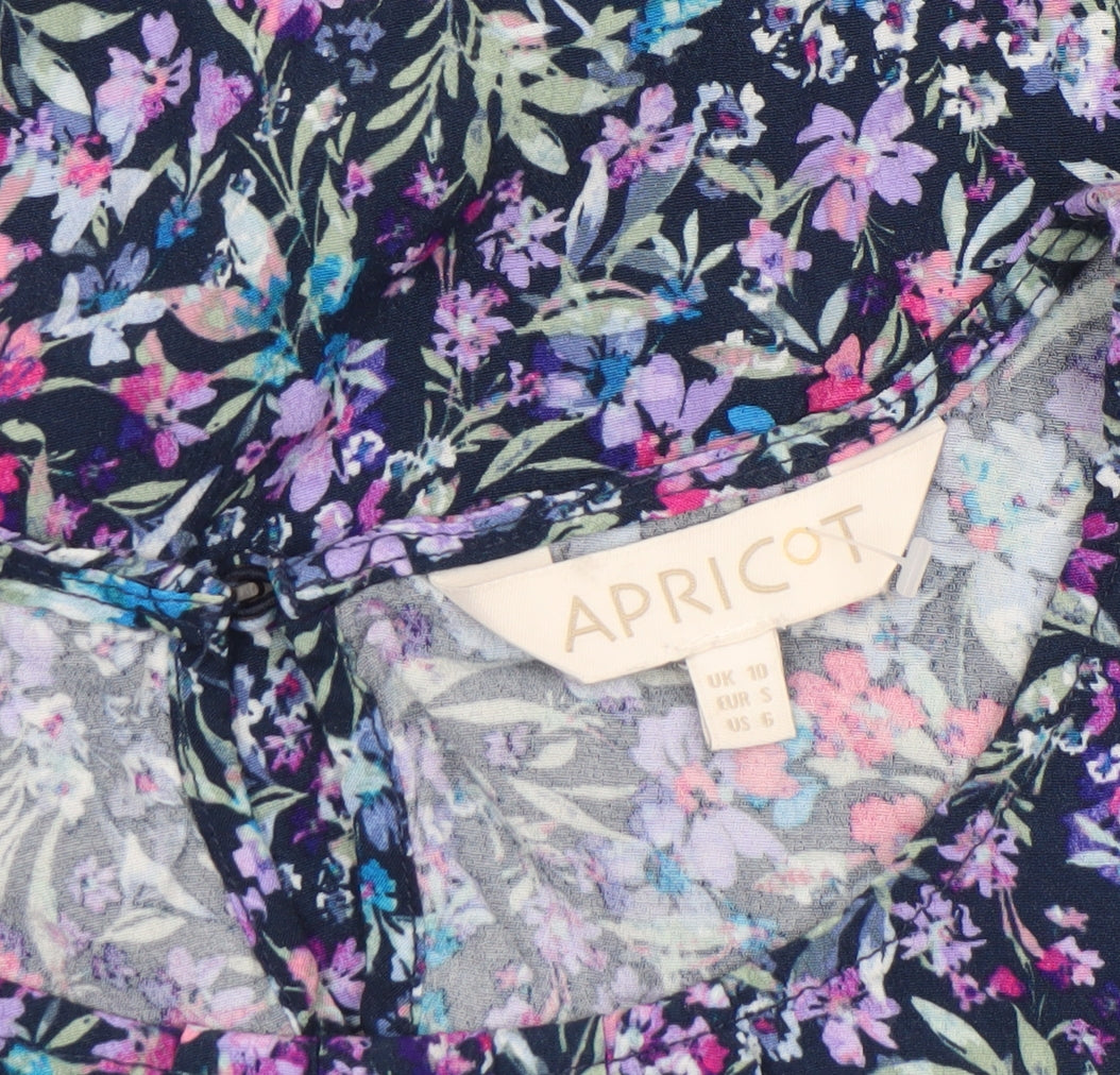 Womens UK Size 10 Apricot Multicoloured Basic Blouse