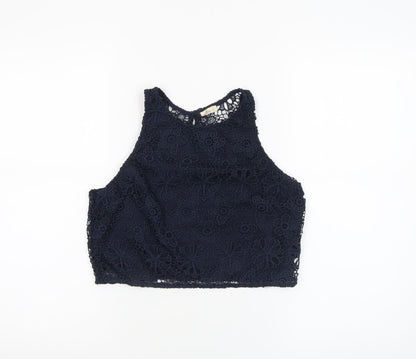 Womens UK Size S Hollister Blue Cropped Tank