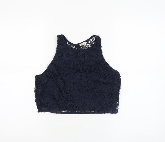 Womens UK Size S Hollister Blue Cropped Tank