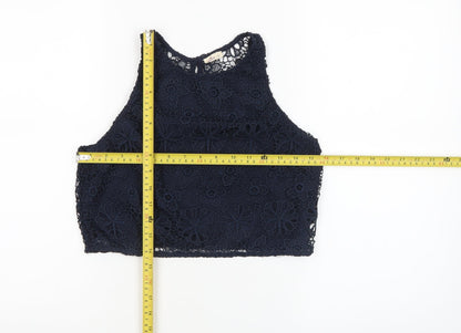 Womens UK Size S Hollister Blue Cropped Tank
