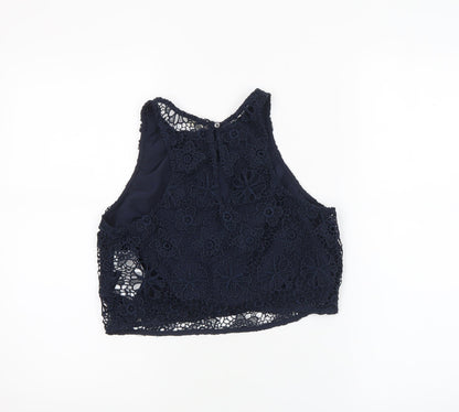 Womens UK Size S Hollister Blue Cropped Tank