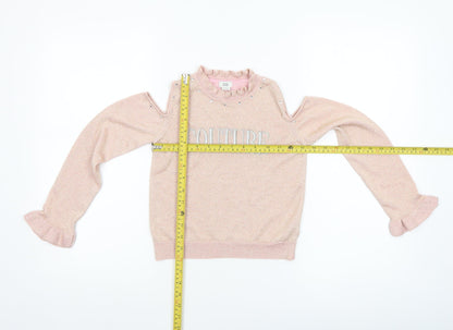 Girls UK Size 7-8 Years River Island Pink Pullover T-Shirt