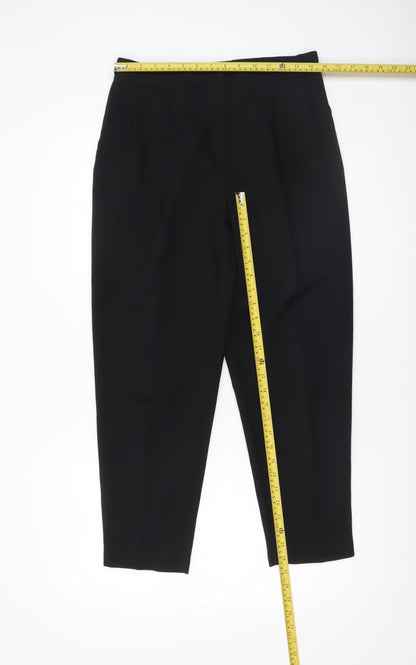 Womens UK Size 10 ASOS DESIGN Regular Fit Ankle Black Trousers