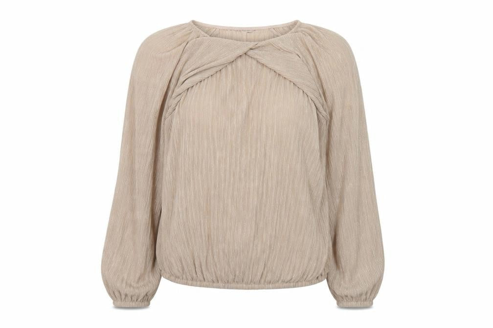 Womens UK Size 10 River Island Beige Wrap Blouse