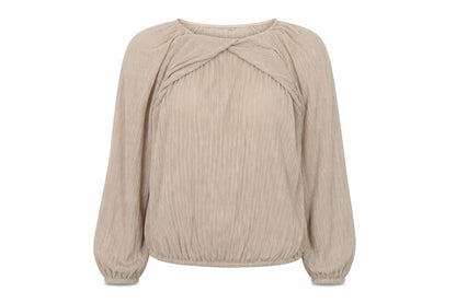 Womens UK Size 10 River Island Beige Wrap Blouse