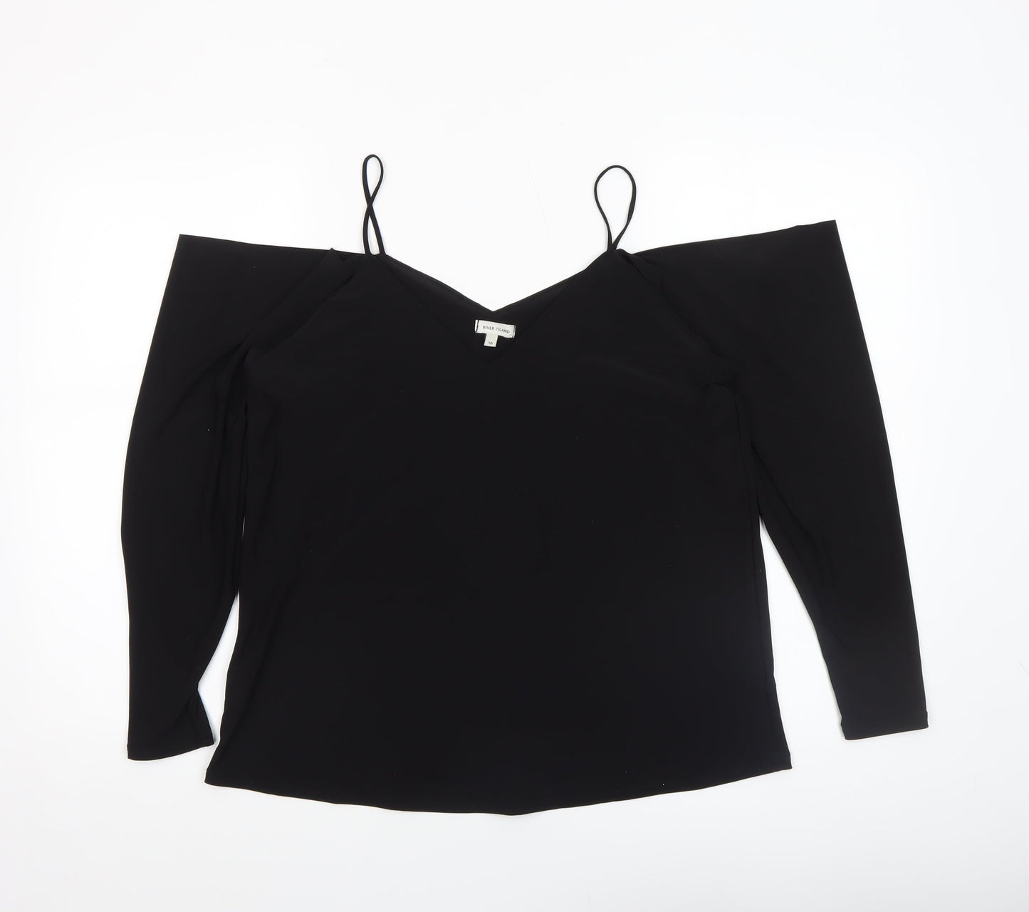 Womens UK Size 10 River Island Black Camisole Blouse