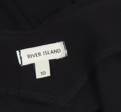 Womens UK Size 10 River Island Black Camisole Blouse