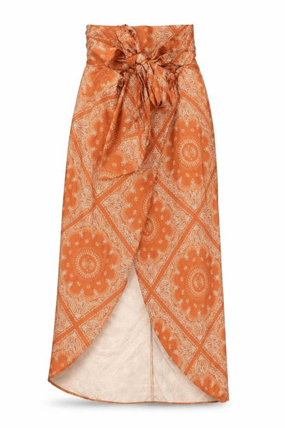 ASOS DESIGN Women’s Orange Petite Wrap Midi Skirt Size 14