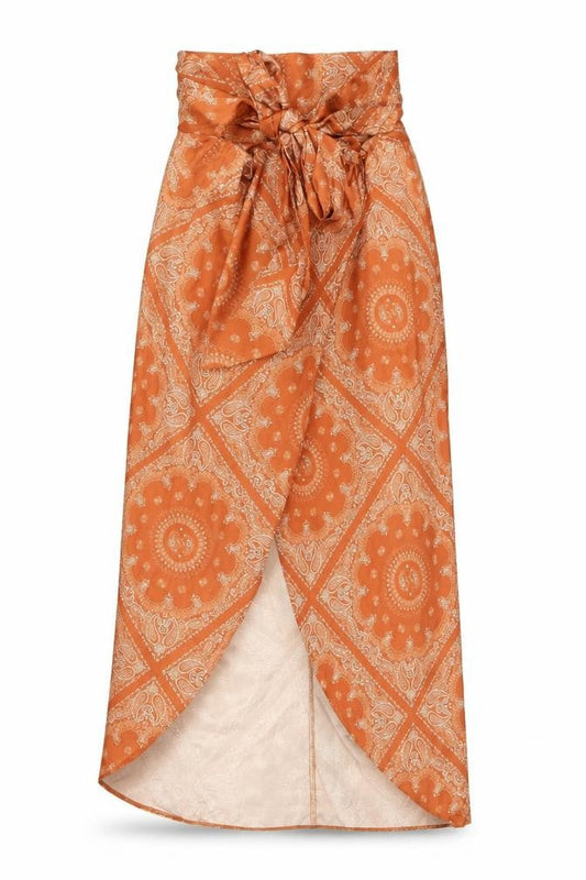 ASOS DESIGN Women’s Orange Petite Wrap Midi Skirt Size 14