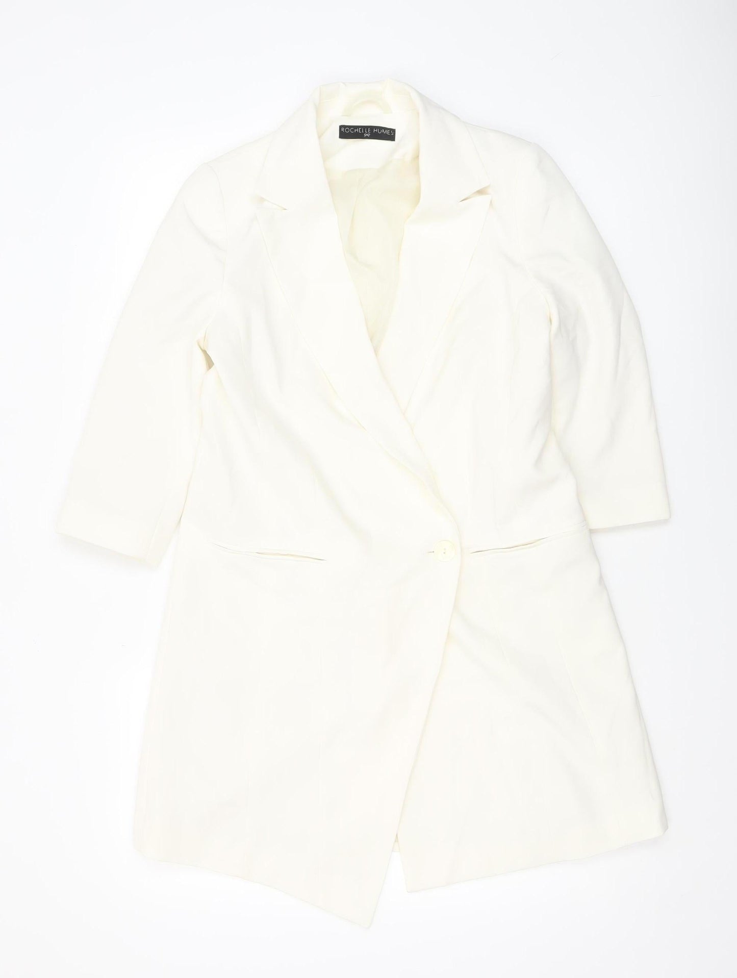 Womens UK Size 10 Rochelle Humes Regular Ivory Blazer