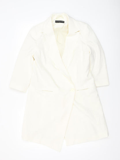Womens UK Size 10 Rochelle Humes Regular Ivory Blazer