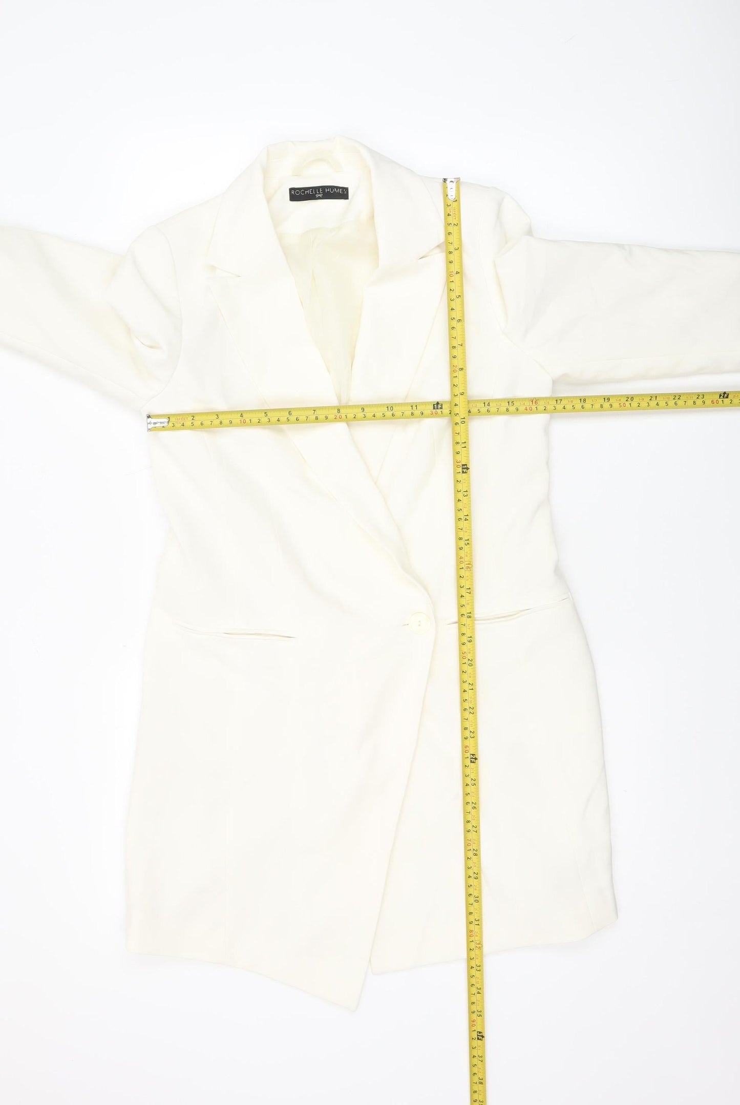 Womens UK Size 10 Rochelle Humes Regular Ivory Blazer
