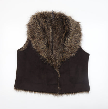 Womens UK Size L Marks and Spencer Brown Waistcoat