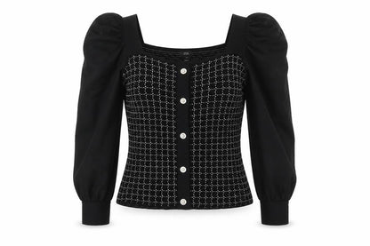 Womens UK Size 10 River Island Black Cropped Blouse