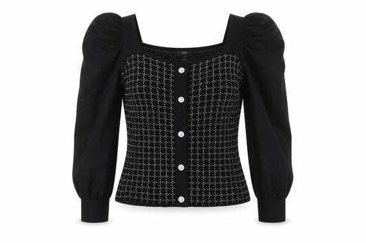 Womens UK Size 10 River Island Black Cropped Blouse