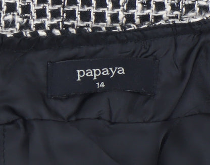 Womens UK Size 14 Papaya Straight & Pencil Tweed Skirt