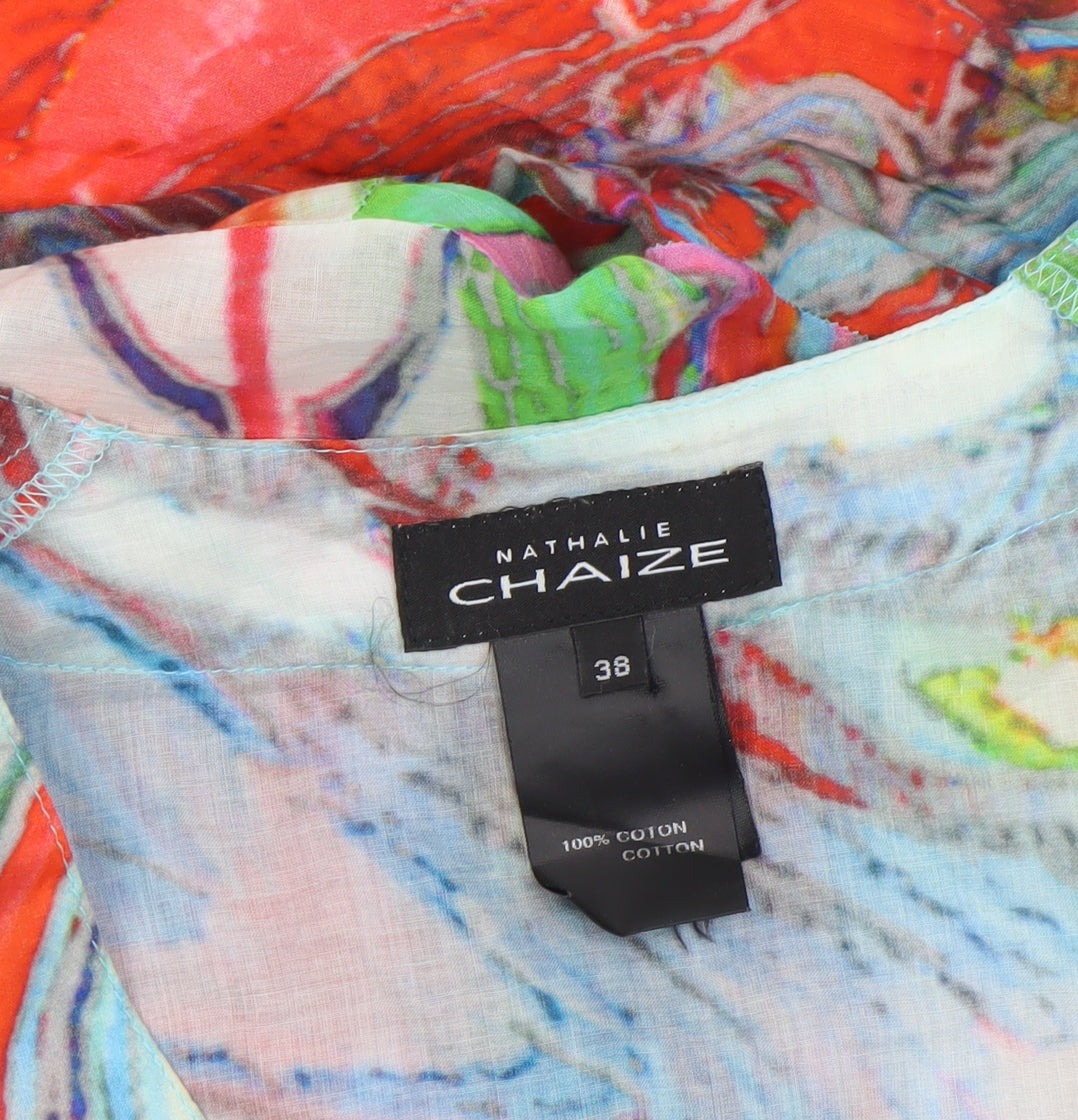 Womens UK Size 10 Nathalie Chaize Multicoloured Tunic Blouse