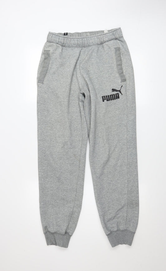 Mens UK Size S PUMA Regular Fit Jogger Grey Trousers