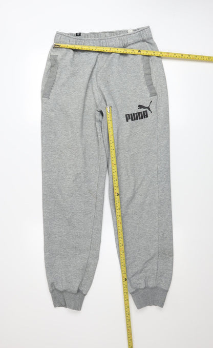 Mens UK Size S PUMA Regular Fit Jogger Grey Trousers