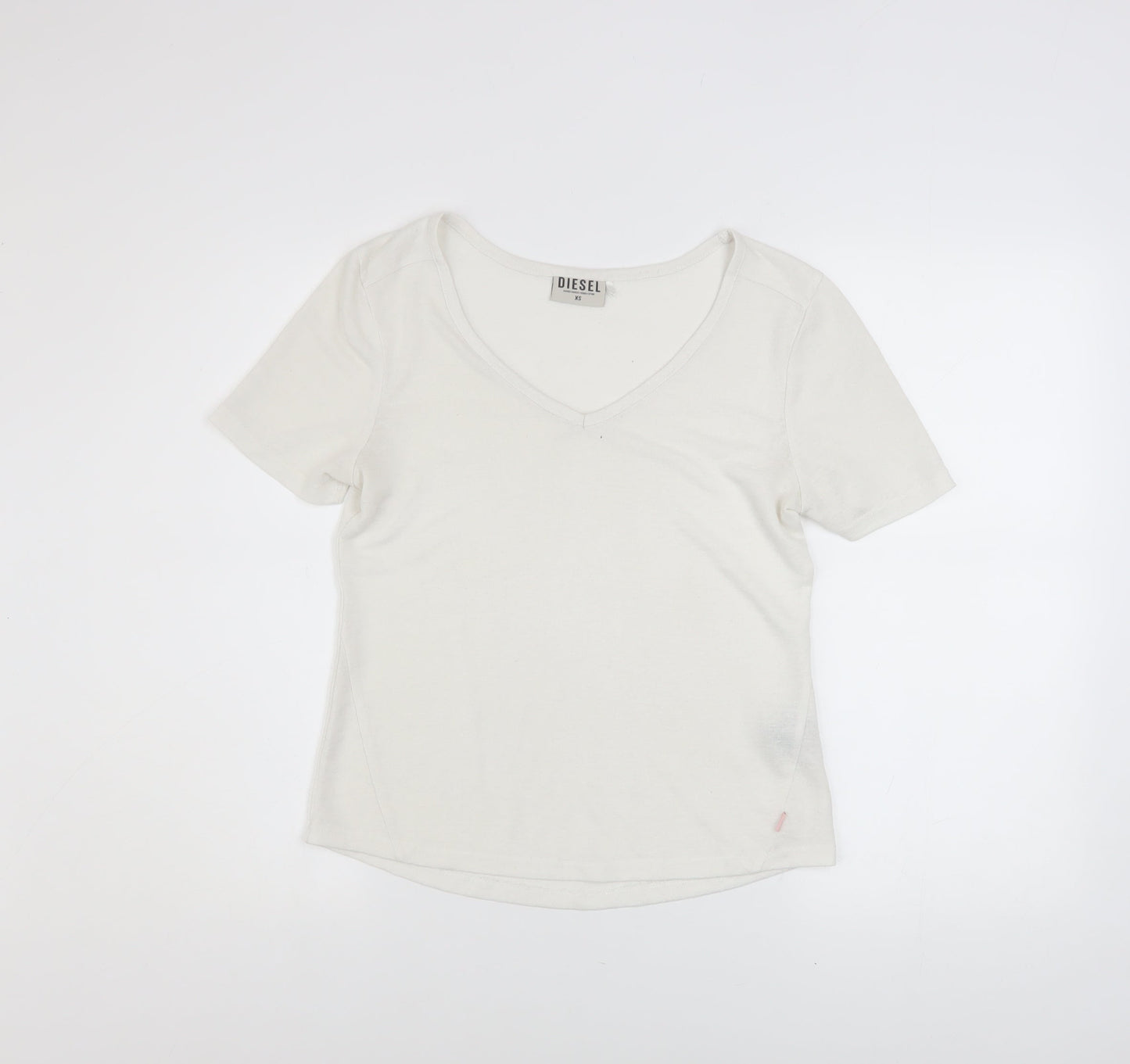 Womens UK Size XS Diesel Ivory Basic T-Shirt