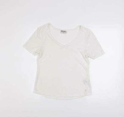 Womens UK Size XS Diesel Ivory Basic T-Shirt