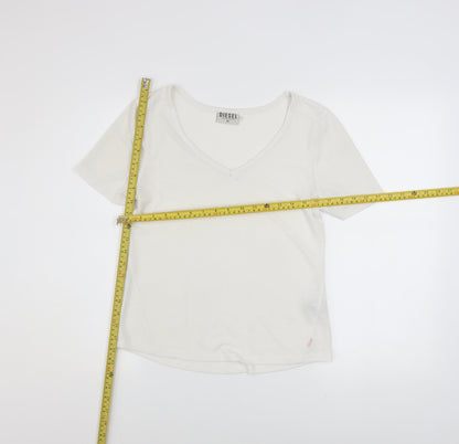Womens UK Size XS Diesel Ivory Basic T-Shirt
