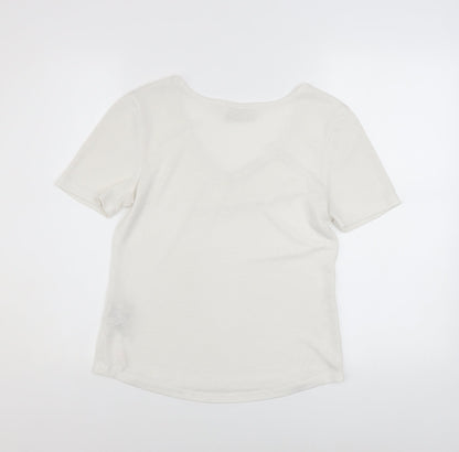 Womens UK Size XS Diesel Ivory Basic T-Shirt