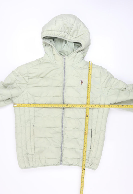 Womens UK Size 14 U.S. Polo Assn. Green Puffer Jacket