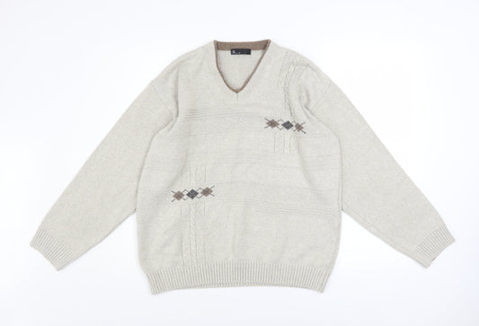 Mens UK Size S BHS Beige Pullover Jumper