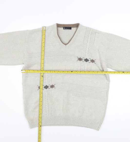 Mens UK Size S BHS Beige Pullover Jumper