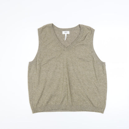 Mens UK Size L OBJECT Beige Vest Jumper