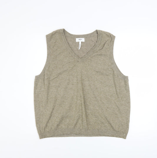 Mens UK Size L OBJECT Beige Vest Jumper