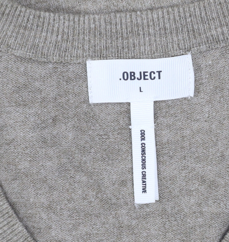 Mens UK Size L OBJECT Beige Vest Jumper