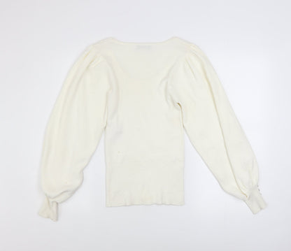 Womens UK Size S Mint Velvet Ivory Pullover Jumper
