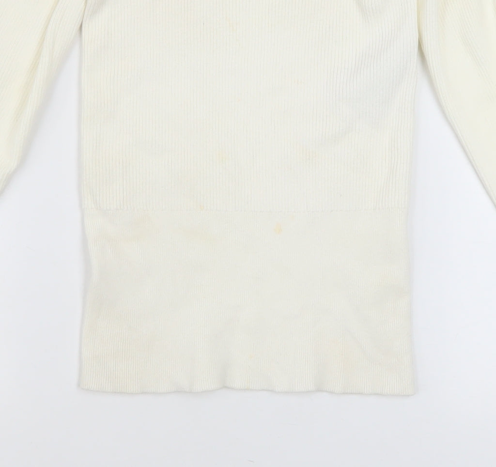 Womens UK Size S Mint Velvet Ivory Pullover Jumper