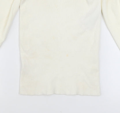 Womens UK Size S Mint Velvet Ivory Pullover Jumper