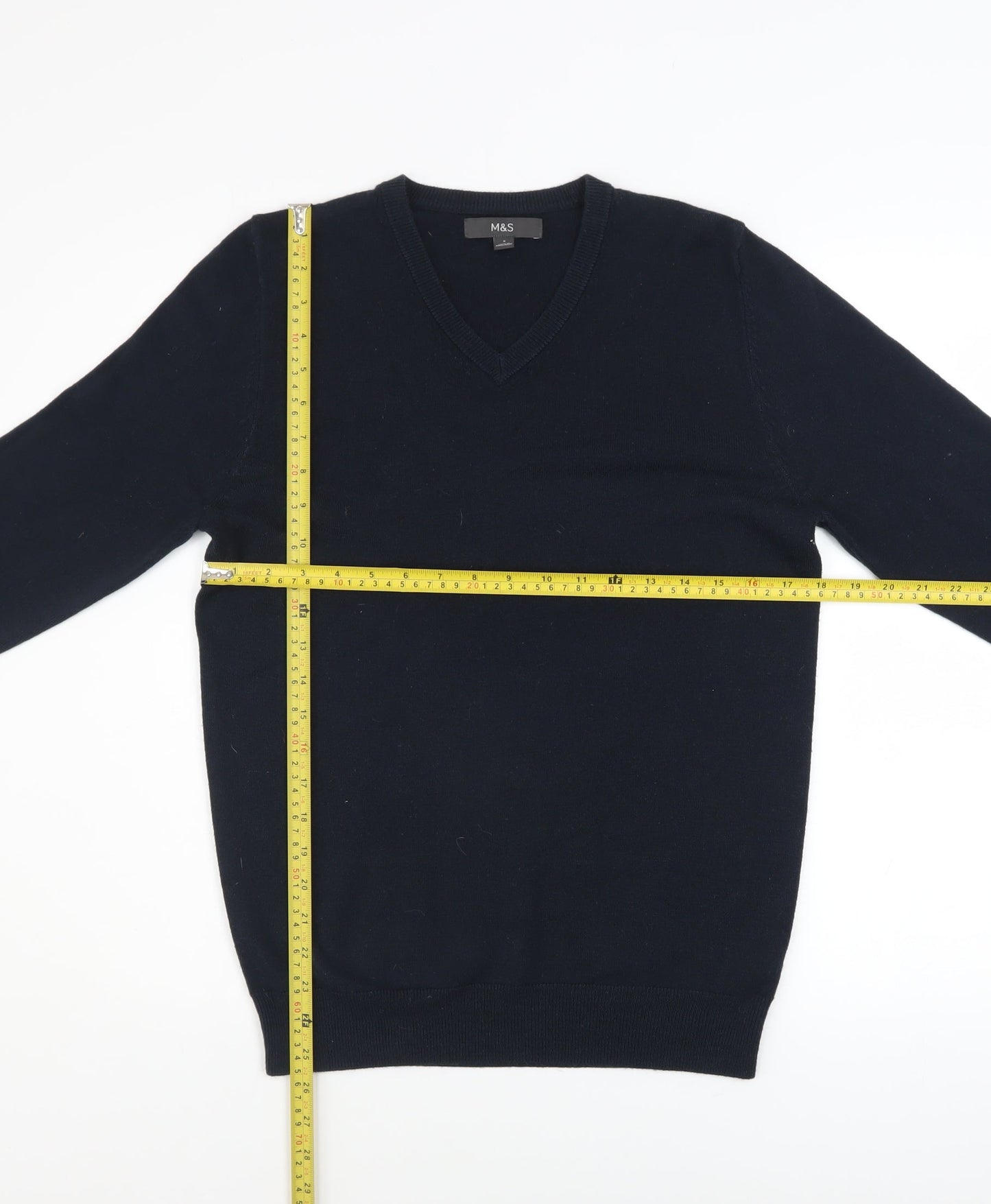 Mens UK Size S Marks and Spencer Blue Pullover Jumper